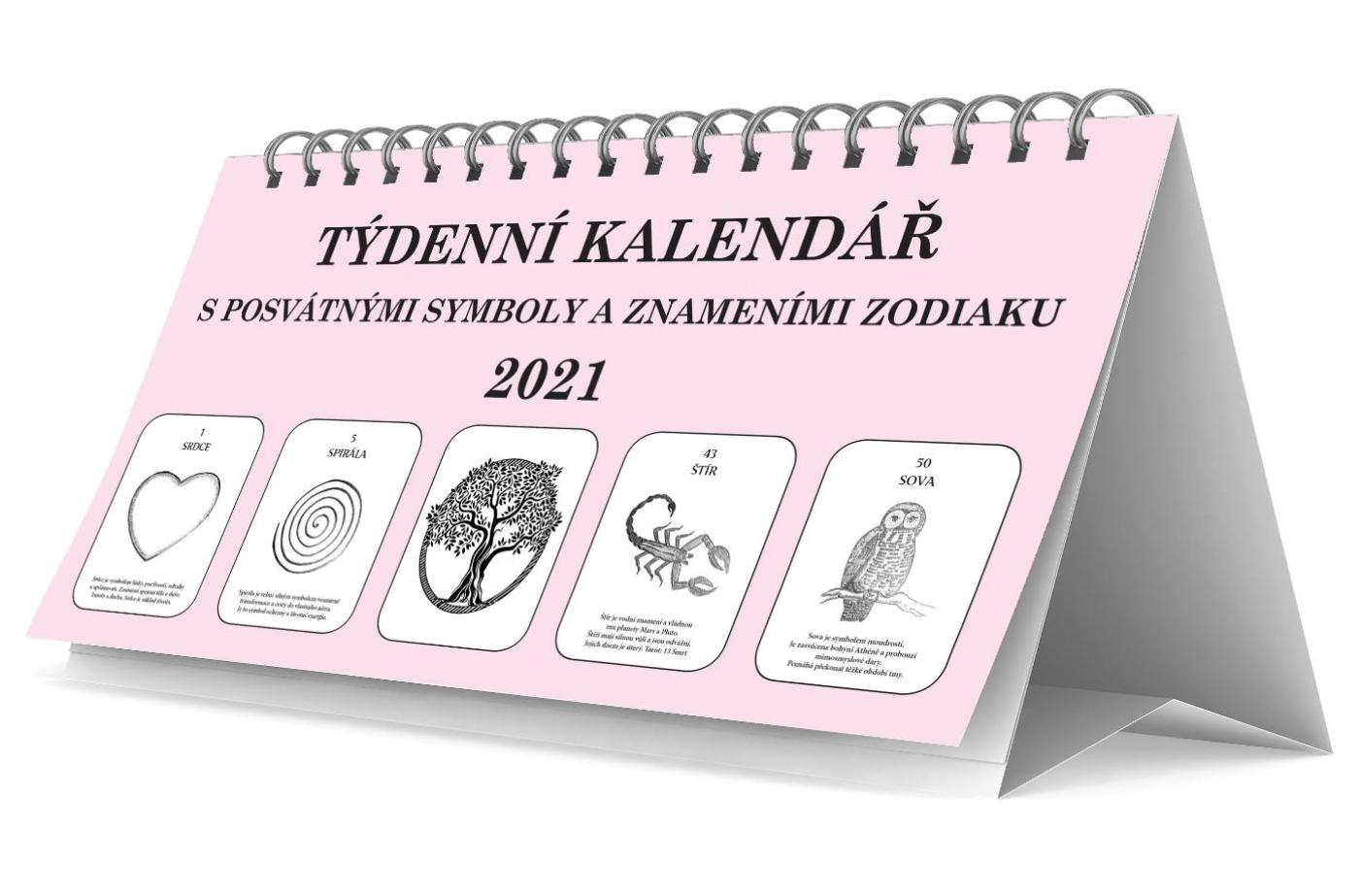 KALENDÁŘ 2021 s posvátnými symboly a znameními zodiaku
