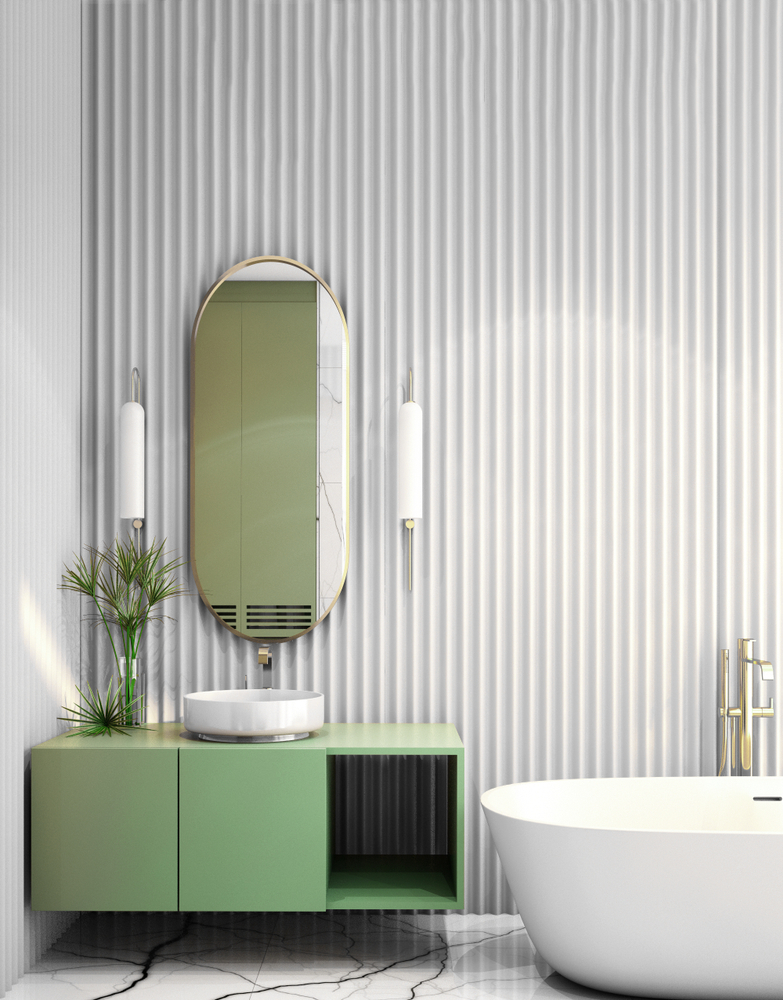 Modern,Bathroom,Interior,Design,3d,Rendering,,3d,Illustration