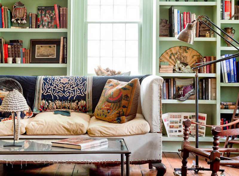 9 rustic-connecticut-farmhouse-mint-green-library-e8c17d82ce374a2fae5069c5fdc504da