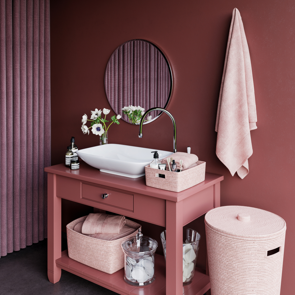 Modern,Bathroom,Design,And,Decoration,In,Red,And,Pink,Colors