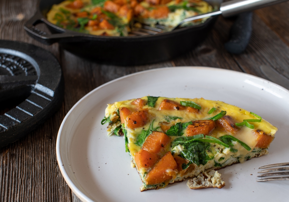 Frittata,With,Sweet,Potatoes,And,Spinach.,Healthy,Fitness,Meal