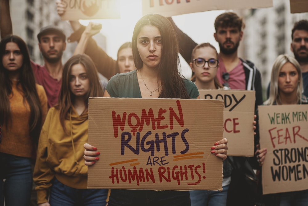 Group,Of,Young,People,Demonstration,For,Women's,Rights,-,Gen