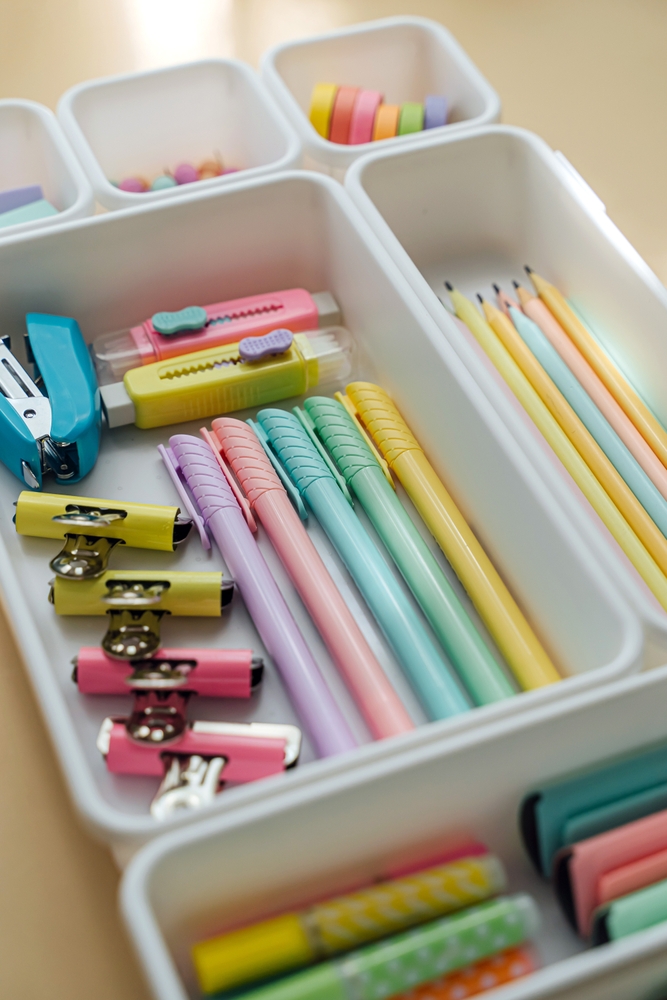 Stylish,Colored,Stationery,In,Pastel,Colors,Is,Arranged,In,White