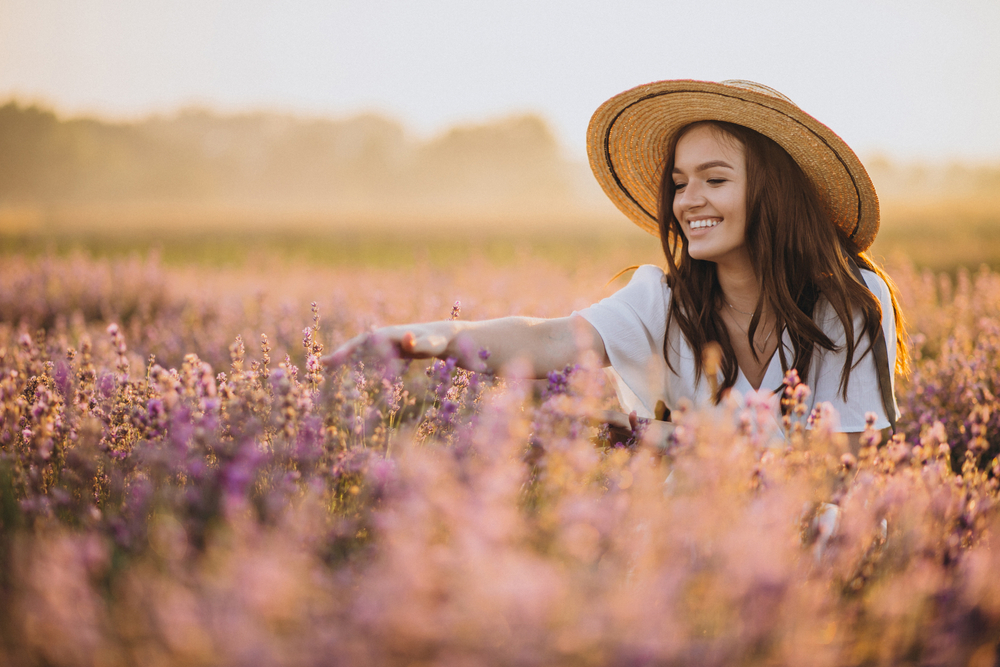 Woman,In,White,Dress,In,A,Lavander,Field