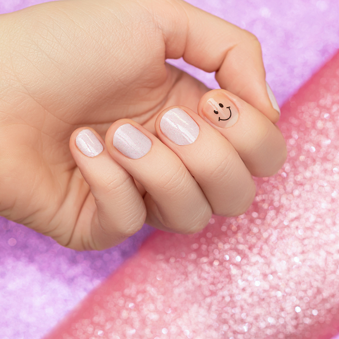 Female,Hand,With,Pink,Nail,Design.,Glitter,Pink,Nail,Polish