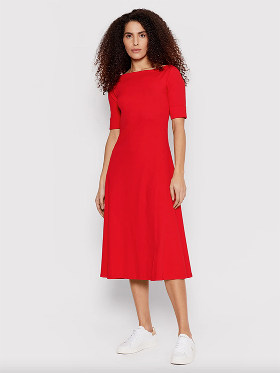 modivo lauren-ralph-lauren-kazdodenni-saty-250855124004-cervena-slim-fit