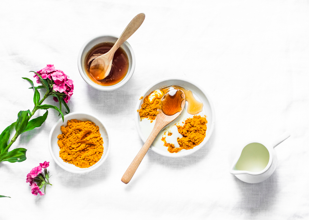 Turmeric,,Honey,,Coconut,Milk,Face,Mask.,Homemade,Ingredients,Beauty,Products