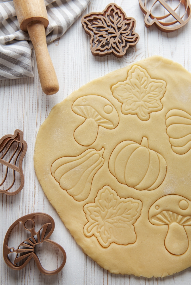 Baking,Cookies,In,The,Form,Of,Pumpkin,And,Leaves.,Cozy