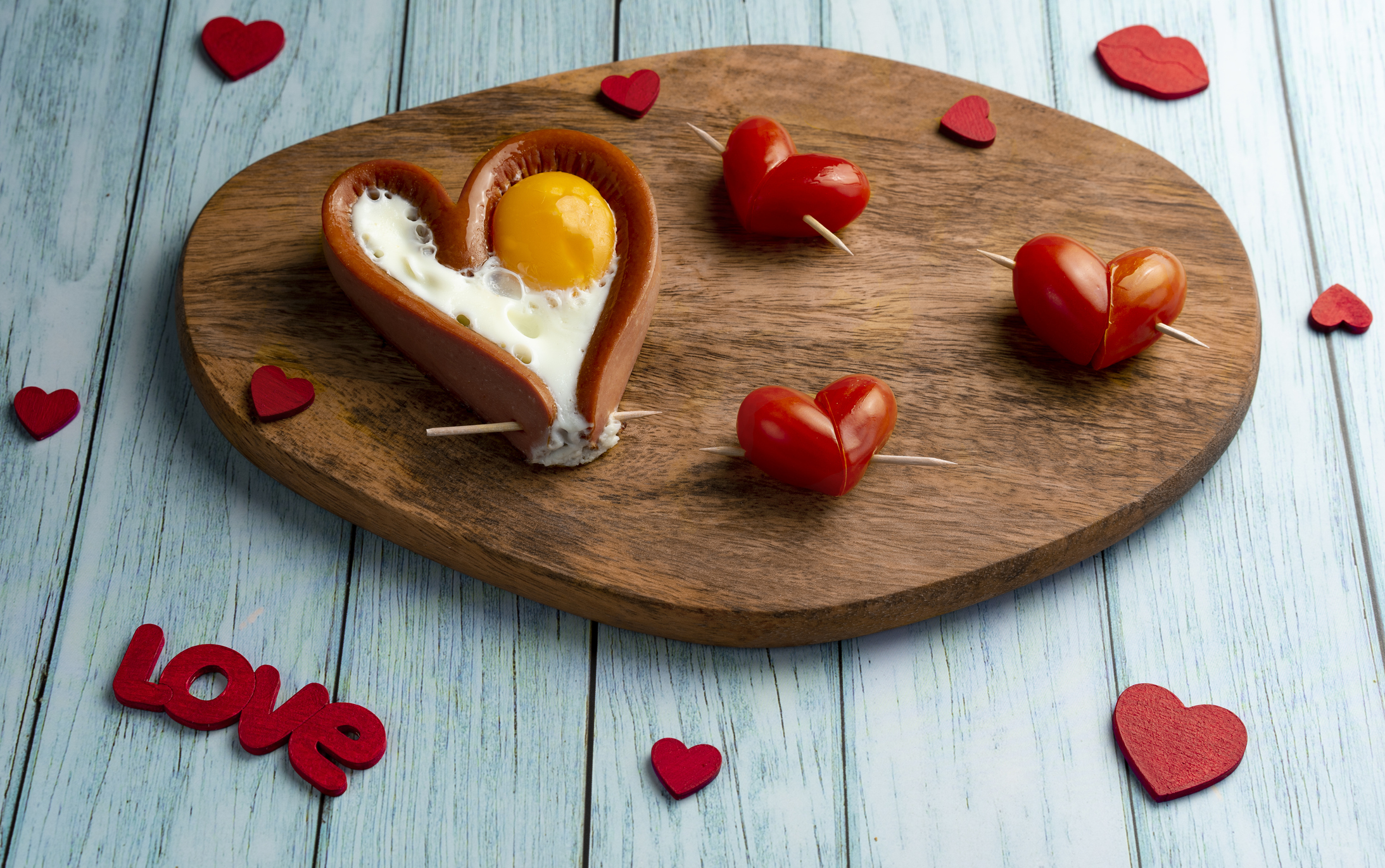 Valentine's Day Heart-shaped Sausage Breakfast for Lovers