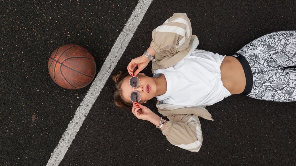 Sporty,Beautiful,Sexual,Woman,Hipster,In,Fashionable,Sports,Clothes,With