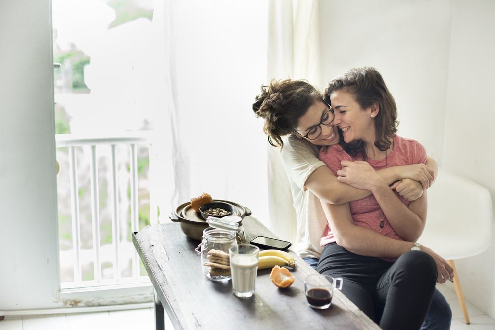 Lesbian,Couple,Together,Indoors,Concept
