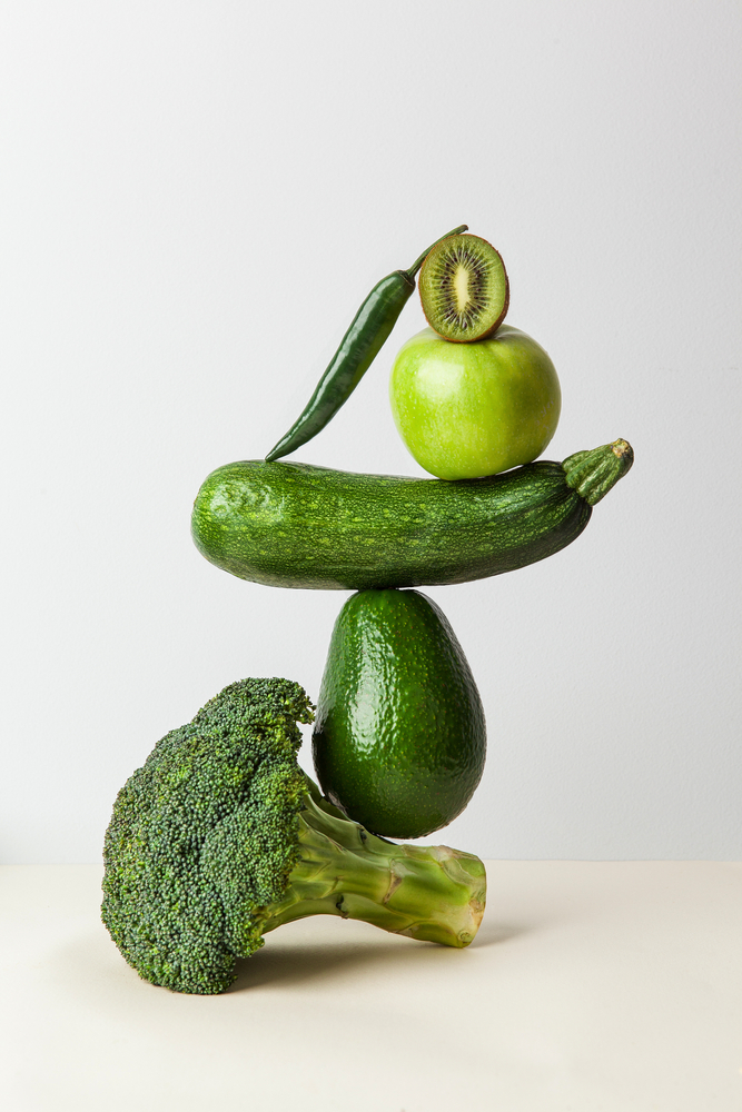 Fresh,Green,Vegetables,On,On,The,Table.,Equilibrium,Floating,Food