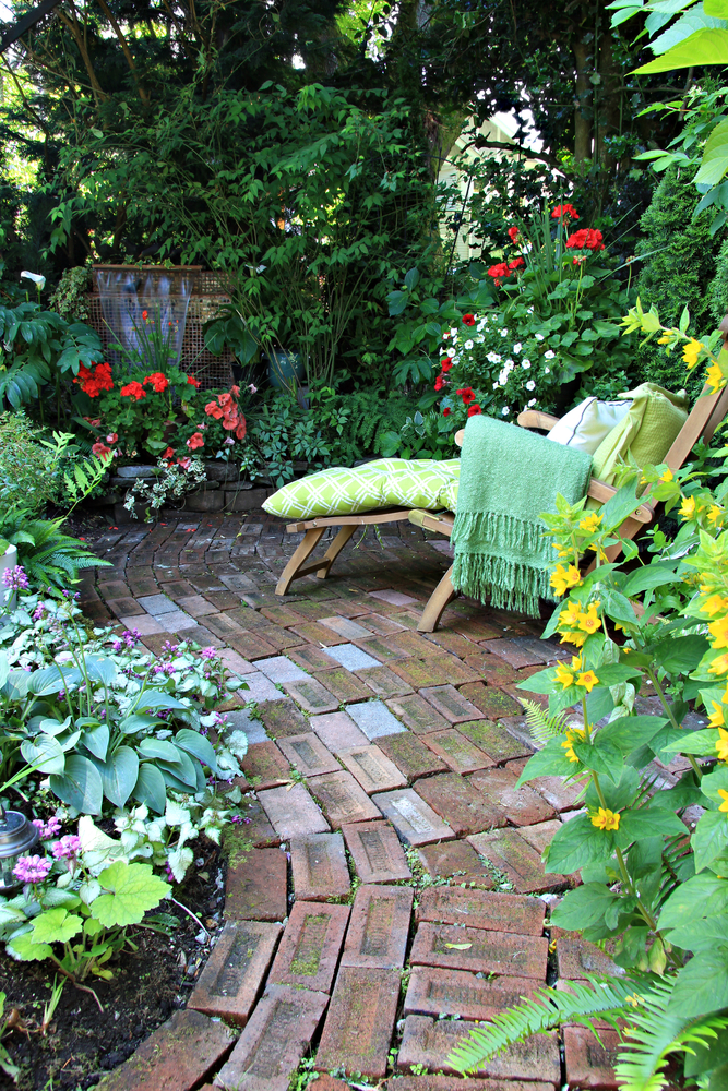 Comfortable,Lounge,Chair,In,A,Small,Private,Garden.,Also,Available