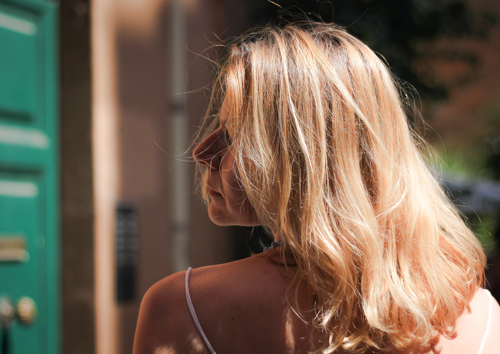 Portrait,Of,A,Blonde,,A,Girl,In,Profile,With,Beautiful