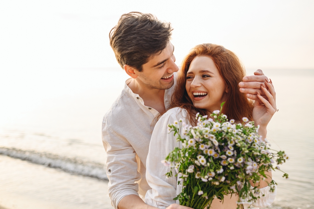 Young,Fun,Surprised,Couple,Family,Man,Woman,In,White,Clothes