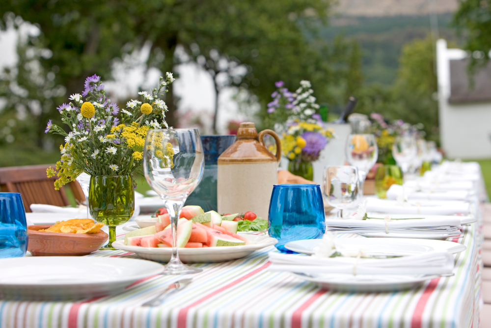 A,Table,Set,For,A,Summer,Garden,Party,,Close-up