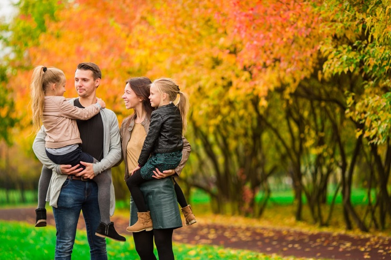 Family autumn vacation
