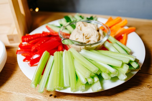 Colorful,Vegetable,Snack,Platter,With,Fresh,Celery,Sticks,,Carrot,Sticks,