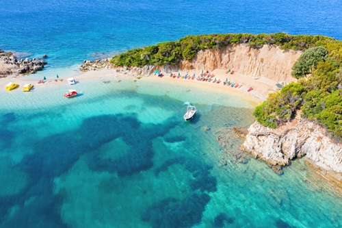 Ksamil,Beaches.,Four,Islands.,The,Bay.,Ksamil.,Albania.,Sandy,Embankment.