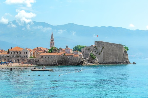 Seascape,With,The,Fortress,Of,The,Old,Town,Of,Budva