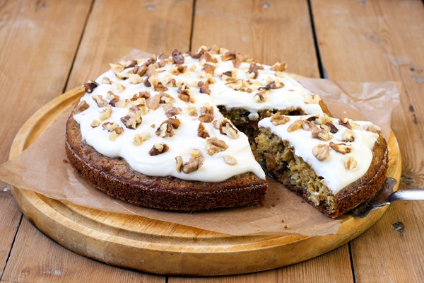 Carrot,And,Courgette,Cake,With,Nuts,And,Raisin,,With,Yogurt