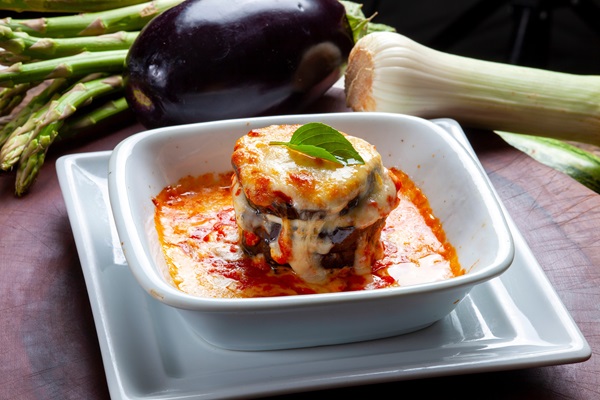 Eggplant,Lasagna,With,Tomato,Sauce,And,Mozzarella