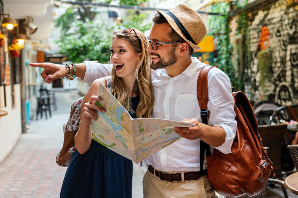 Young,Couple,In,Love,Enjoying,Their,Honeymoon,Travel,Vacation.,People