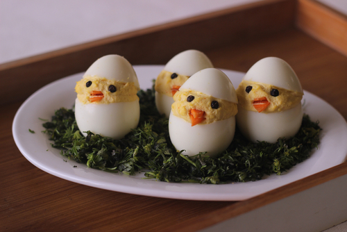 Devilled,Egg,Chicks,Prepared,As,Easter,Eggs.,Traditional,Celebration,Of