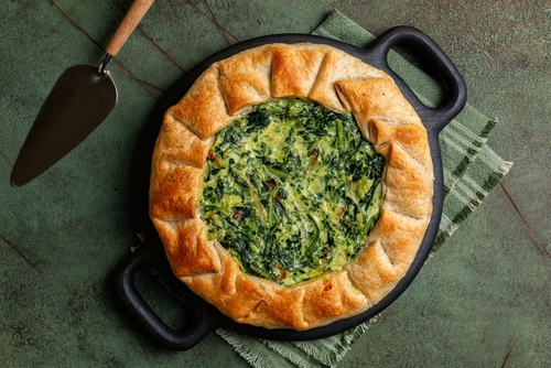Spinach,And,Ricotta,Galette,,Made,With,Leek,And,Eggs.,Homemade