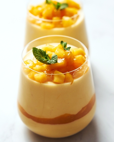 Two,Glasses,Of,Mango,Mousse..,A,Delicate,Dessert,Of,Mango