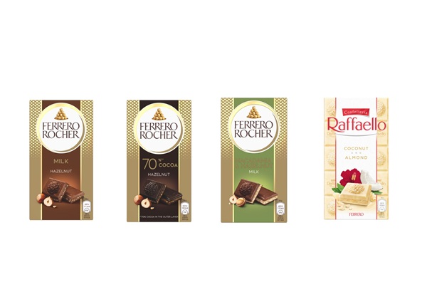 Nové tabulkové čokolády Ferrero
